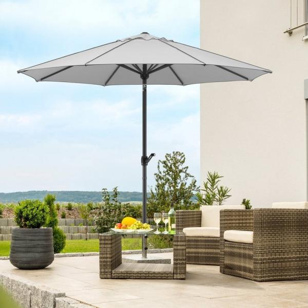 Schneider Schirme Marktschirm Adria, Durchmesser 300 cm, silbergrau, rund, ohne Schirmständer