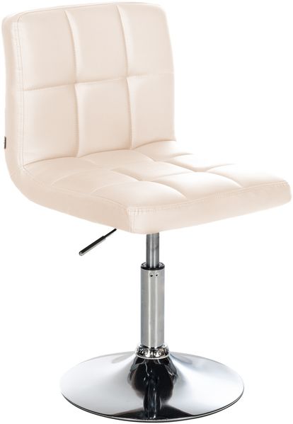 Palma Barhocker BANGKO - Kunstleder Creme 44x49x74 cm | Barstuhl Höhenverstellbar Mit Lehne Drehbar Tresenhocker Tresenstuhl Kneipenhocker