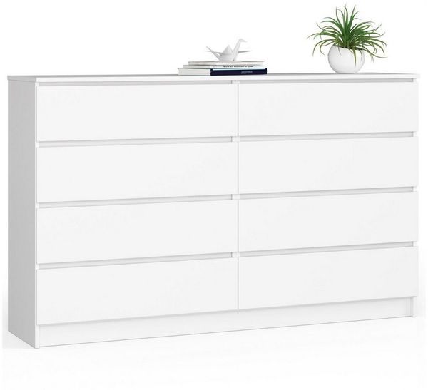 Raumhirsch Furniture Kommode mit 8 Schubladen 160 cm breit Holz Schrank, (viele Farbvarianten - Maße: 160 x 90 x 40cm) - Hochwertig & stabil
