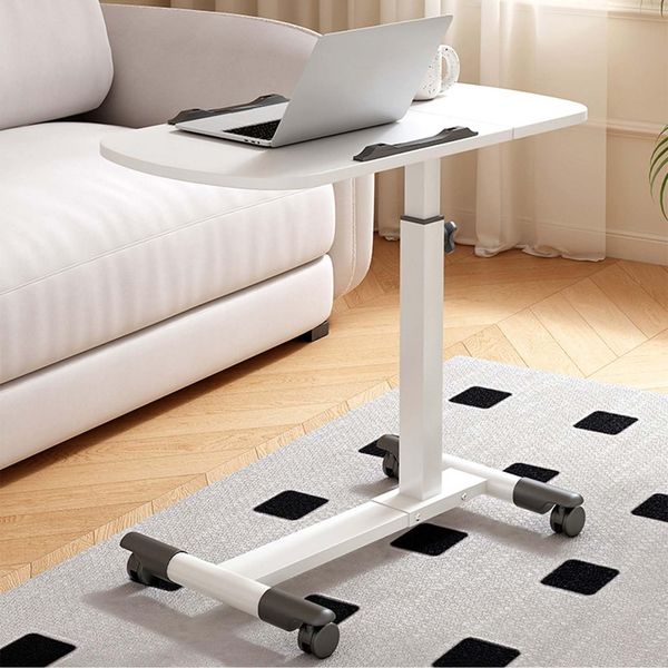 GarveeLife Höhenverstellbarer Laptop Tisch Mit Rollen Klappbarer Computertisch Für Bett & Sofa Neigbare Tischplatte Tragbarer Schreibtisch Für Büro & Zuhause – Weiß