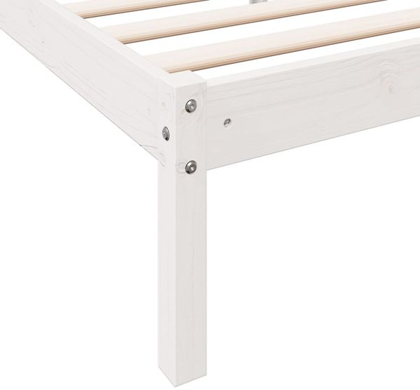 vidaXL Massivholzbett Extra Lang ohne Matratze Weiß 80x210 Kiefernholz 852401 Bild 7