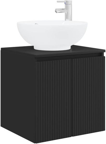 vidaXL Wandmontierte Waschtisch Schwarz 49,5 x 44,5 x 65 cm 890443