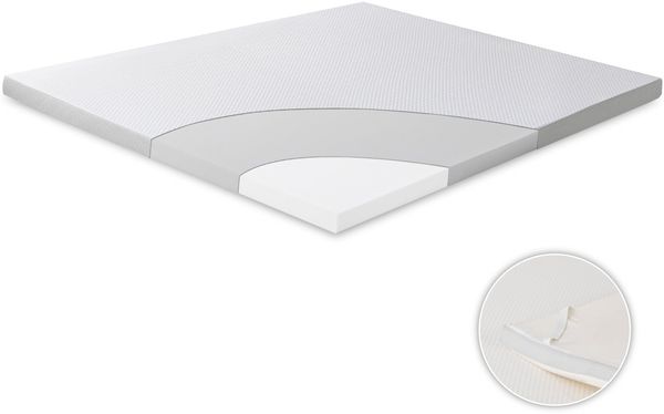 EGO Home Matratzen Topper Memory Foam 100x200 cm mit 5 cm Höhe, atmungsaktiver Matratzentopper, Matratzenauflage, Mattress Topper für Bett und Boxspringbett, Bezug Waschba