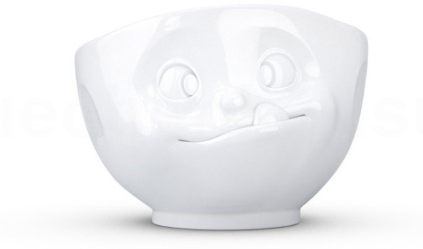 Schmunzel Schale lecker in weiß 500ml