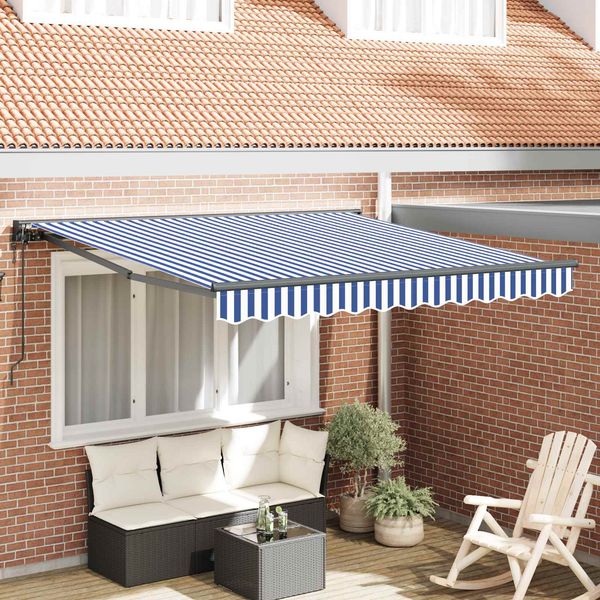 vidaXL Markisenrahmen Blau und Weiß 300 x 250 cm 3329912