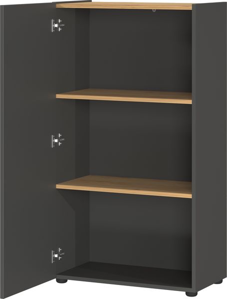 Germania Aktenschrank 2232-549 GW-Adrano, in Graphit/Navarra-Eiche-Nb, grifflose Optik, 61 x 110 x 34 cm (BxHxT) Bild 3