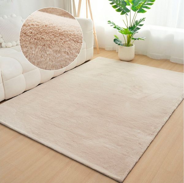 Bruno Banani Fellteppich Rabbit 2, Kunstfell Teppich, Modern, rechteckig, Höhe: 25 mm, Kaninchenfell-Haptik, sehr weich, Wohnzimmer, Schlafzimmer, Esszimmer