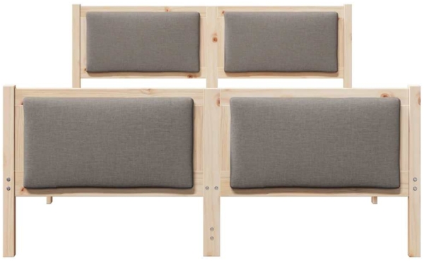 vidaXL Bettrahmen mit Kopfteil Taupe 140 x 190 cm Stoff 878337 Bild 4