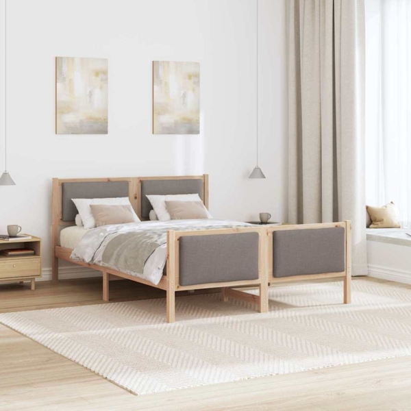 vidaXL Bettrahmen mit Kopfteil Taupe 140 x 190 cm Stoff 878337 Bild 3