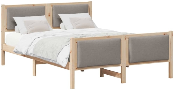 vidaXL Bettrahmen mit Kopfteil Taupe 140 x 190 cm Stoff 878337 Bild 2