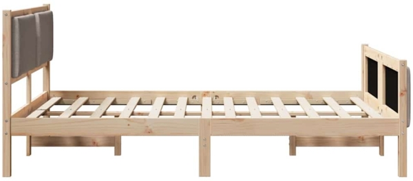 vidaXL Bettrahmen mit Kopfteil Taupe 140 x 190 cm Stoff 878337 Bild 5