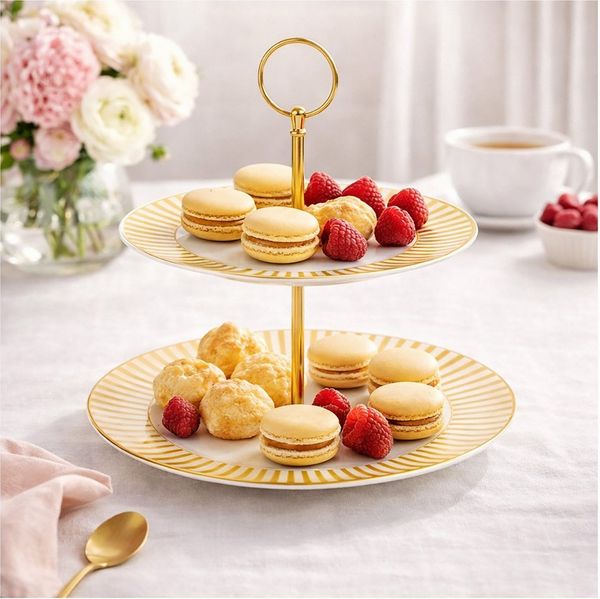 Neuetischkultur Etagere Etagere Keramik 2 stöckig Servieretagere 24 cm, Keramik, (1 Etagere ohne Dekoration)