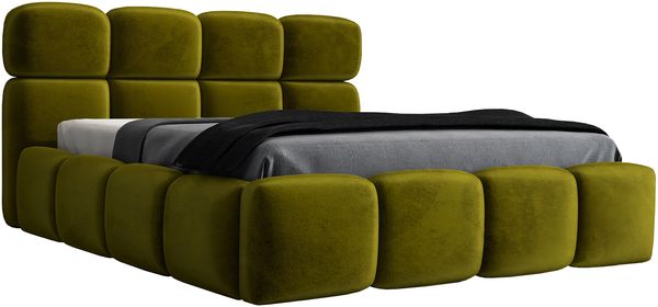 Polsterbett MONAKO 120x200 ohne Matratze mit Bettkasten und Lattenrost. Farbe: Olive 9 Bild 4