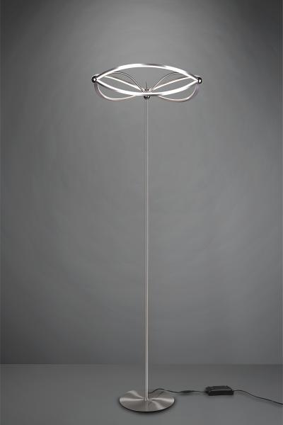 Moderne LED Stehlampe CHARIVARI Silber matt, Höhe 175cm