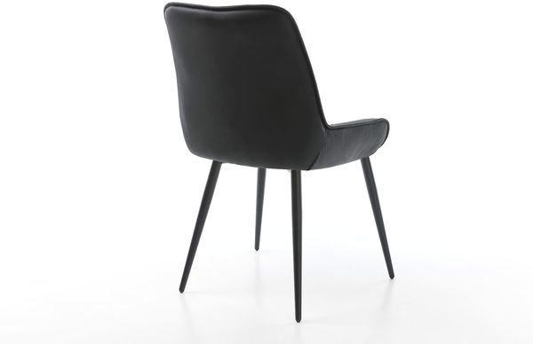 Esszimmerstuhl Taimi-Flex Echt-Leder Schwarz 4-Fuß konisch Schwarz Bild 5