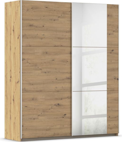 rauch Kleiderschrank; Schwebetürenschrank KRONACH, 2-türig, 1 Spiegeltüre, Eiche Artisan, 175x210x59xcm Bild 3