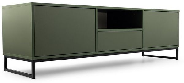 Beautysofa TV-Schrank GIANA elegante grifflos mit 2 Türen und Schublade (erhältlich in Sandbeige oder Flaschengrün) Breite: 160 cm