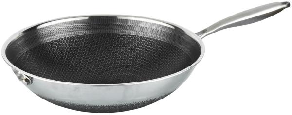 Ø32cm Wok Bratpfanne Edelstahl Antihaft Wokpfanne Asia Schmortopf Induktion