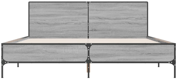 vidaXL Bettgestell Grau Sonoma 140x190 cm Holzwerkstoff und Metall 3280035 Bild 3