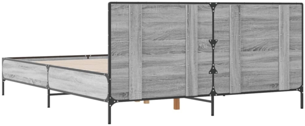 vidaXL Bettgestell Grau Sonoma 140x190 cm Holzwerkstoff und Metall 3280035 Bild 5