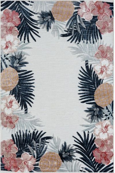 Myflair Möbel & Accessoires Teppich Sunny, LAGERRÄUMUNG!, rechteckig, Höhe: 8 mm, Blumen Motiv, mit Bordüre, Outdoor geeignet, Balkon, Terrasse