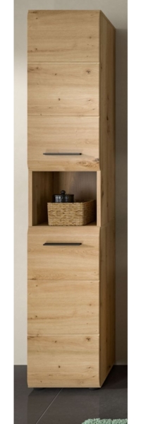 Badezimmer Hochschrank Cover in Eiche 30 x 185 cm
