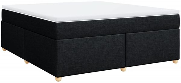 vidaXL Boxspringbett mit Matratze Schwarz 180x200 cm Stoff 3285396