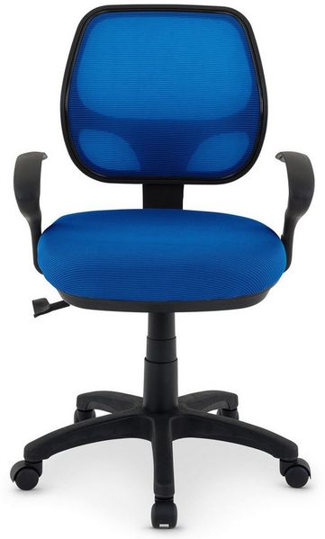IDIMEX Drehstuhl COOL-1, Bürostuhl Kinder höhenverstellbar mit Wippfunktion Netzbezug Blau