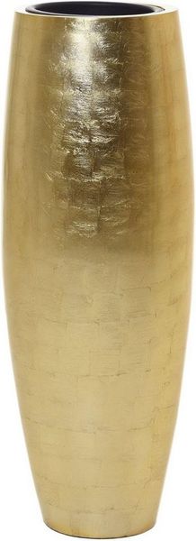 VIVANNO Bodenvase Fiberglas MAGNUM Rund - Blattgold Blattoptik Hochglanz (1 St), 37x100 cm
