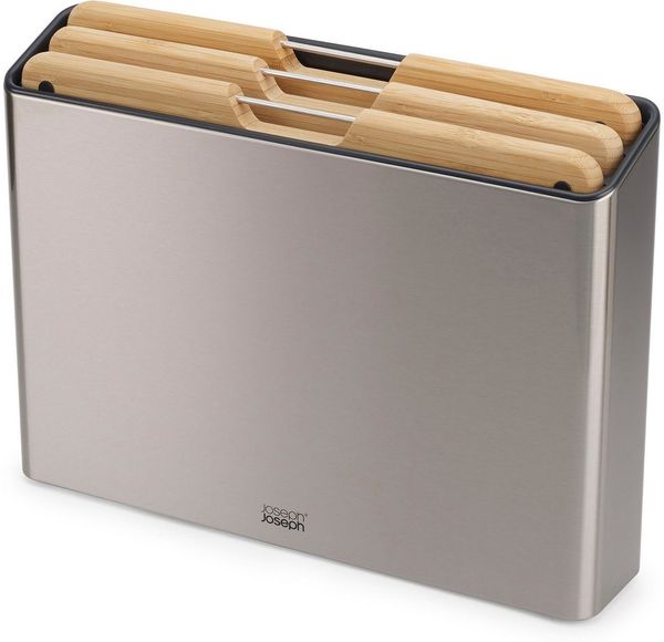 Joseph Joseph Folio Steel 3-tlg. Schneidebrett-Set Bambusblock