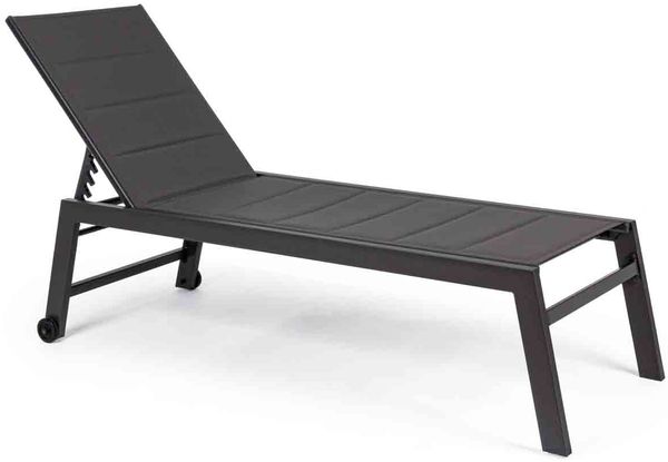 Gartenliege Edila aus Aluminium, modern verstellbar, anthrazit, mit Rollen für Outdoor