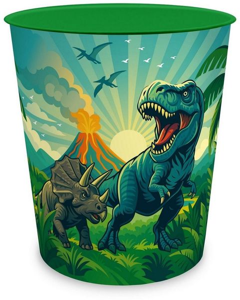 itenga Papierkorb itenga Papierkorb für Kinder - Motiv Dinosaurier - DINO WORLD - ca. 11