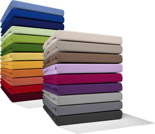 bellana Spannbettlaken Jersey-Elasthan Aqua in Gr. 90x200, 140x200 oder 180x200 cm, Jersey, Gummizug: rundum, (1 Stück), aus Baumwolle, für Matratzen bis 35 cm Höhe, Bettlaken, Spannbetttuch Bild 3