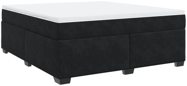 vidaXL Boxspringbett mit Matratze Schwarz 180x200 cm Samt 3285301