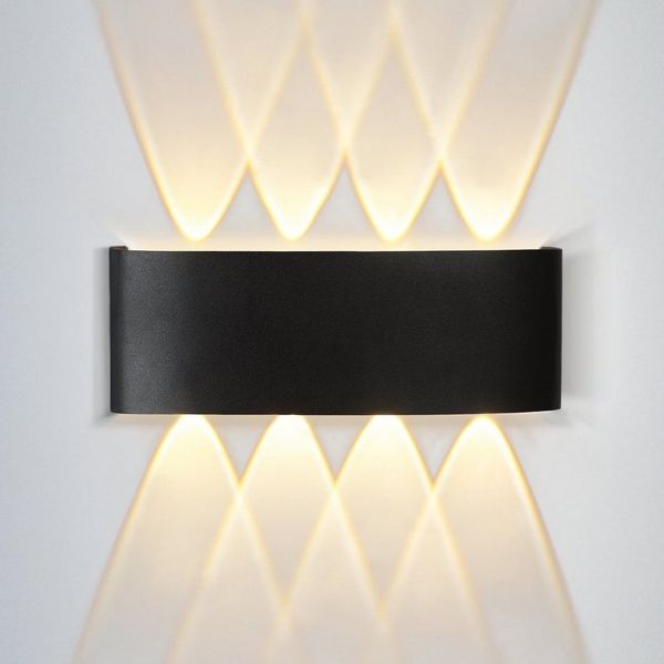 ZMH LED Außen-Wandleuchte Modern Up Down Außen-Wandleuchte Schlafzimmer Flur, LED fest integriert, Warmweiß, für Hauswand Garten Flur