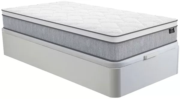 Vente-unique - SERENITE Mattress and bed base set Holz, PlatteStoff Weiß - B 90 cm x H 30 cm22 cm x L 190 cm