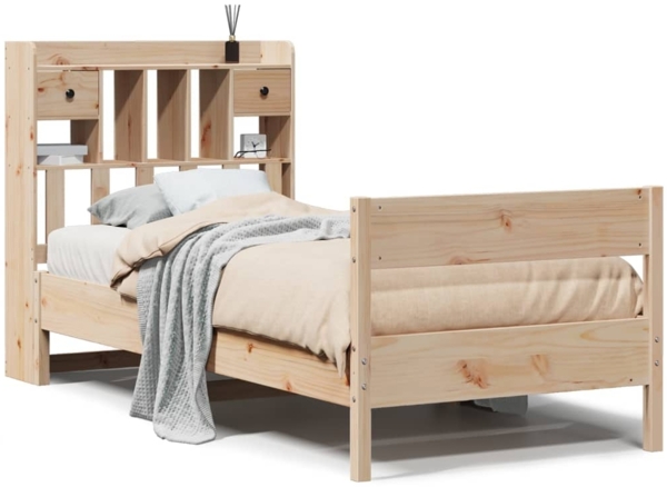 vidaXL Massivholzbett mit Regal ohne Matratze 90x190 cm Kiefer 3323047