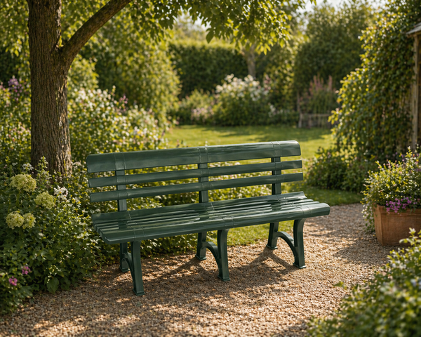 BICA Gartenbank Olimpia grün | wetterfest | Ideal für Garten, Outdoor | Sitzbank, Parkbank