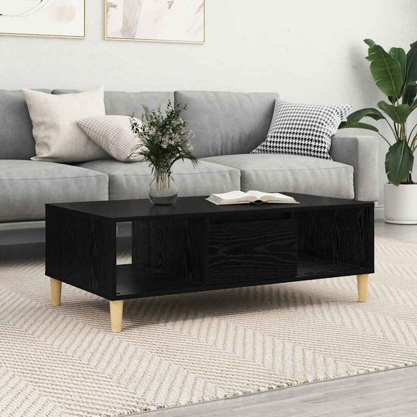 vidaXL Couchtisch Schwarz Eichen-Optik 102 x 55 x 35 cm Holzwerkstoff 875121