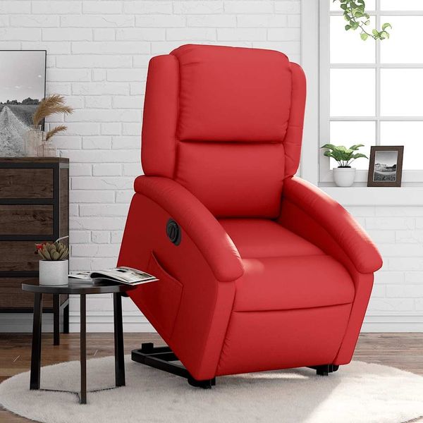 vidaXL Relaxsessel mit Aufstehhilfe Elektrisch Rot Kunstleder 3204245