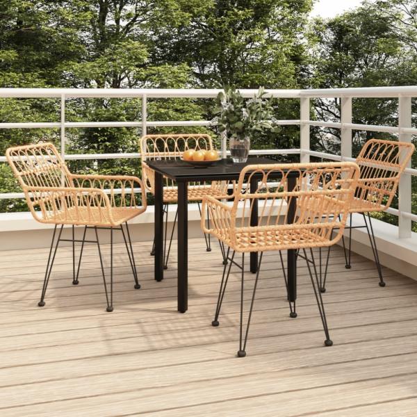 vidaXL 5-tlg. Garten-Essgruppe Poly Rattan 3157860