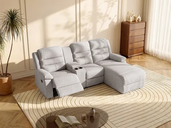 Vente-unique - MACEDONIA Sofa Stoff Beige - B 172 cm x H 102 cm x L 231 cm