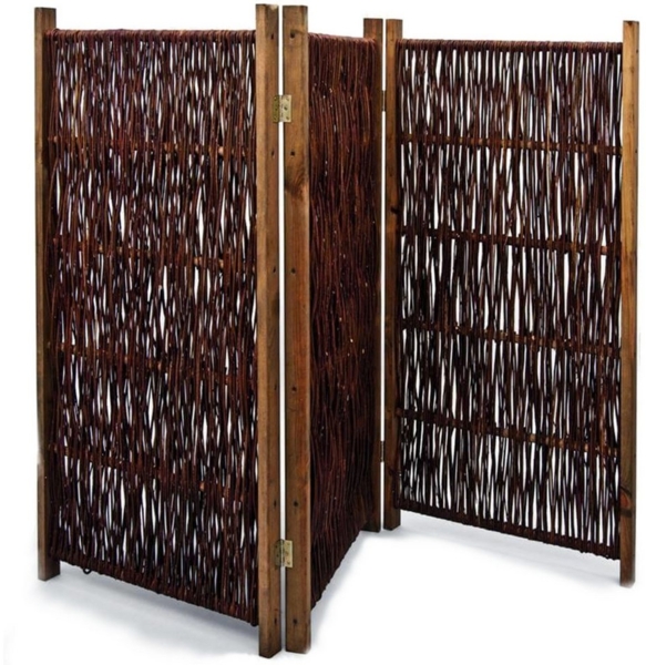 NOOR Paravent Weide - mehrteilig - klappbar - Sichtschutz-Module (3 St), aus Naturmaterialien - Sichtschutz für Garten, Terrasse und Balkon