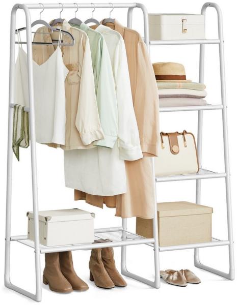 Songmics Kleiderständer, 5 Ablagen, Metallrahmen, wolkenweiß, 40 x 101,7 x 153,3 cm
