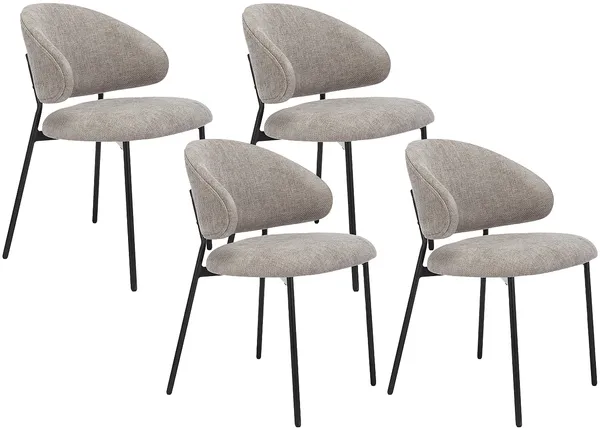 Vente-unique - VOSINIA Stuhl Stoff Schokoladenbraun - B 54,5 cm x H 75 cm x L 51 cm