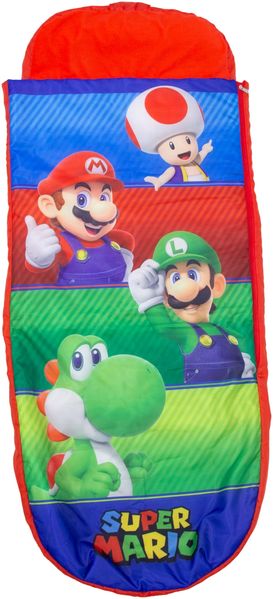 Nintendo Offiziell lizenzierte ReadyBed Luftmatratze | Aufblasbares Kinderbett mit integrierter Schlafsackfunktion und Pumpe | Design „Squad“ | Perfekt für Reisen, Camping oder Zuhause