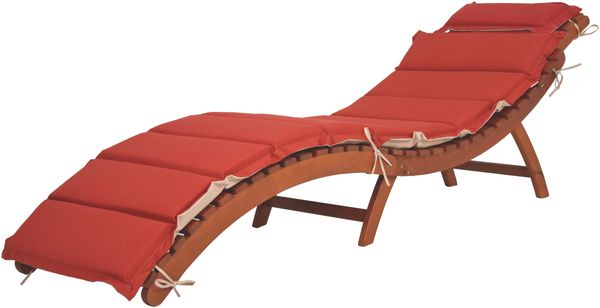 Sonnenliege GEORG 2er Set Faltbar mit Auflage Natur Eukalyptus | Gartenliege Relaxliege Wetterfest Faltliege