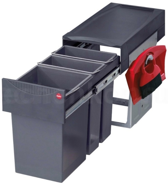 Hailo Abfallsammler 3666791 TZ Swing Terzett 2x 7 + 15 Liter mit Kehrset