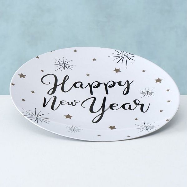 MamboCat Servierplatte 6er Set Platzteller Happy New Year 33cm weiß - 2005642