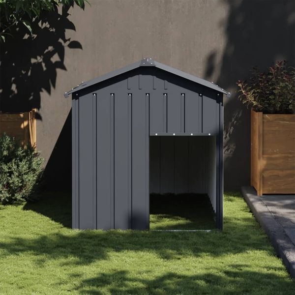 vidaXL Hundehütte mit Dach Anthrazit 117x153x123cm Verzinkter Stahl 172348